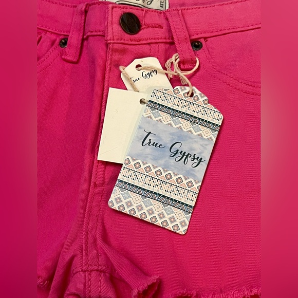 NWT True Gypsy Cut Off Jean Shorts Hot Pink Daisy Dukes Size 1 Barbiecore - Picture 8 of 8
